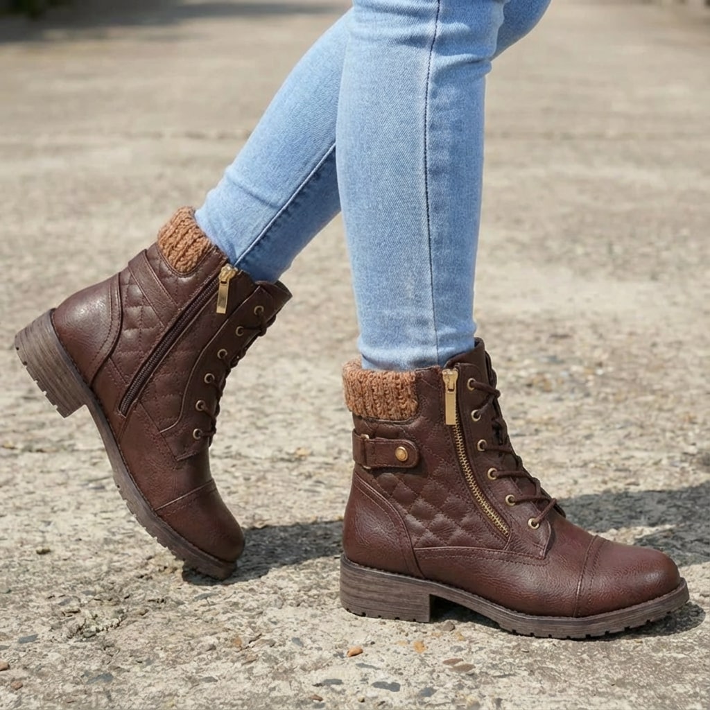 Ancona Faux Leather Ankle Boots