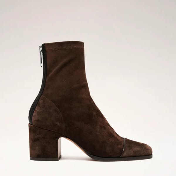 Women’s Heeled Ankle Boots – Faux Suede Style