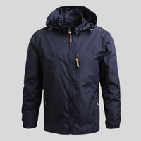 Men's Water-Repellent Hooded Shell Jacket, Mesh-Lined Utility Coat