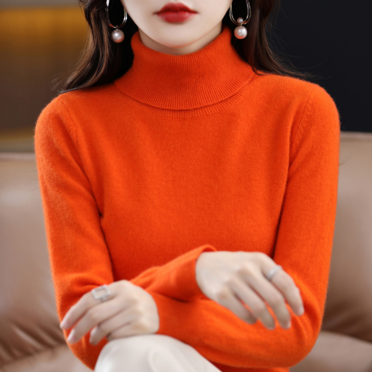 Elena Cashmere-Feel Turtleneck