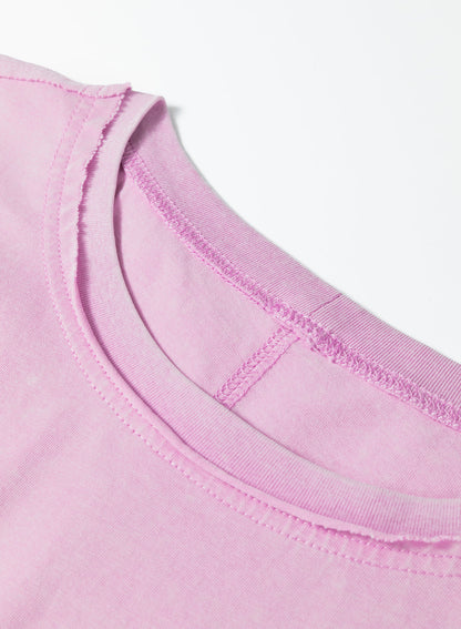 Wide T-shirt with mineral wash and dropped shoulder