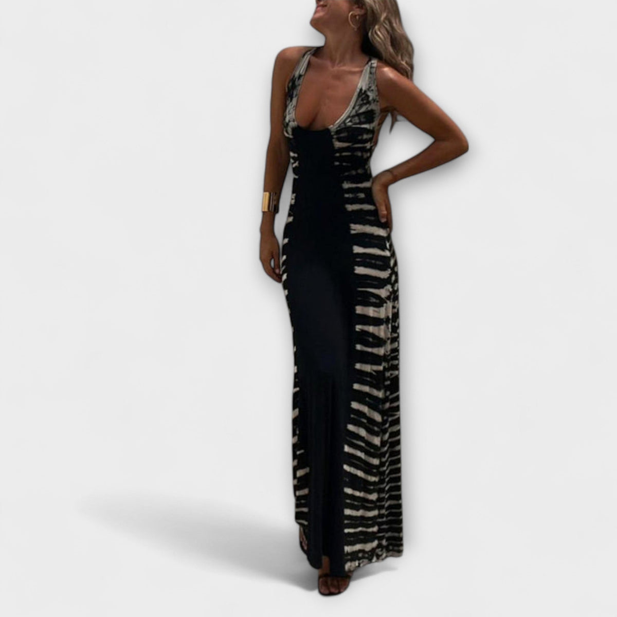 Starry Sky Tie-Dye Maxi Dress for Special Occasions