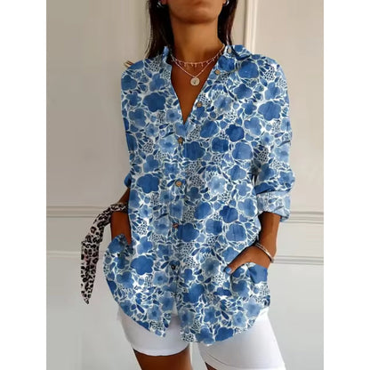 Women's Floral Button-Up Blouse