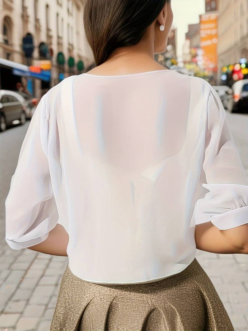 Pearl | Women's Sheer Tie Front Cardigan Open Front Cover Up