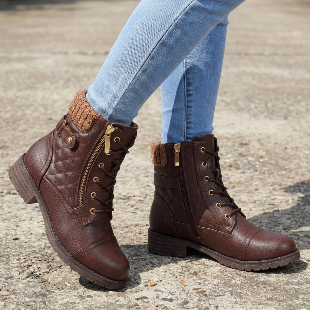 Ancona Faux Leather Ankle Boots
