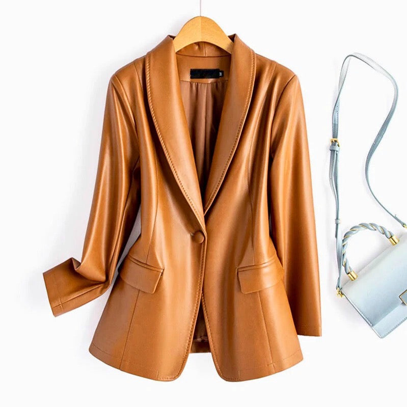 Riviera Faux Leather Blazer