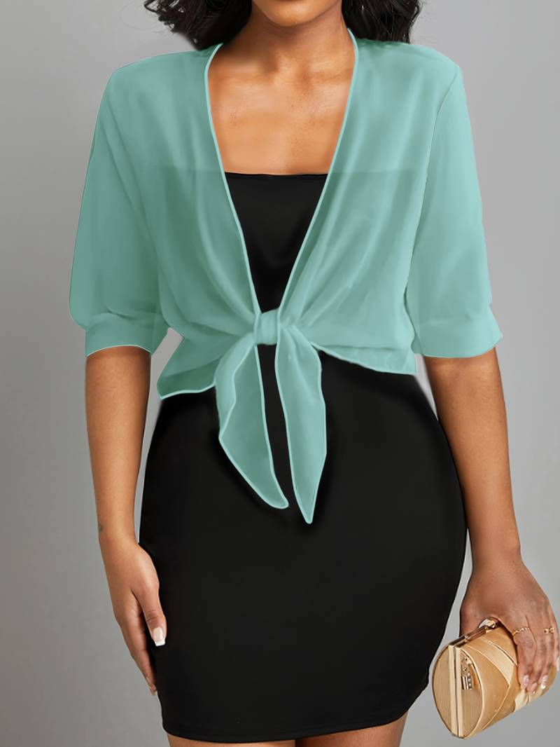 Pearl | Women's Sheer Tie Front Cardigan Open Front Cover Up