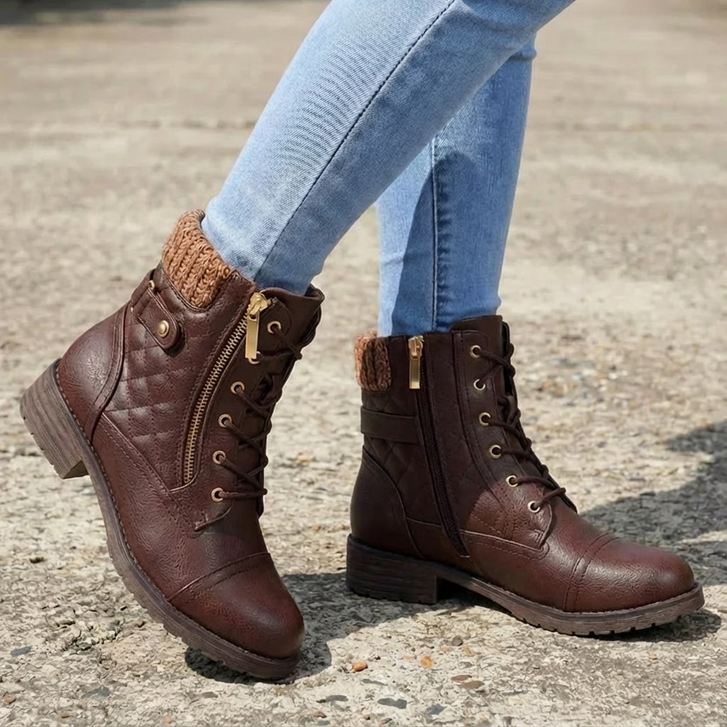 Ancona Faux Leather Ankle Boots