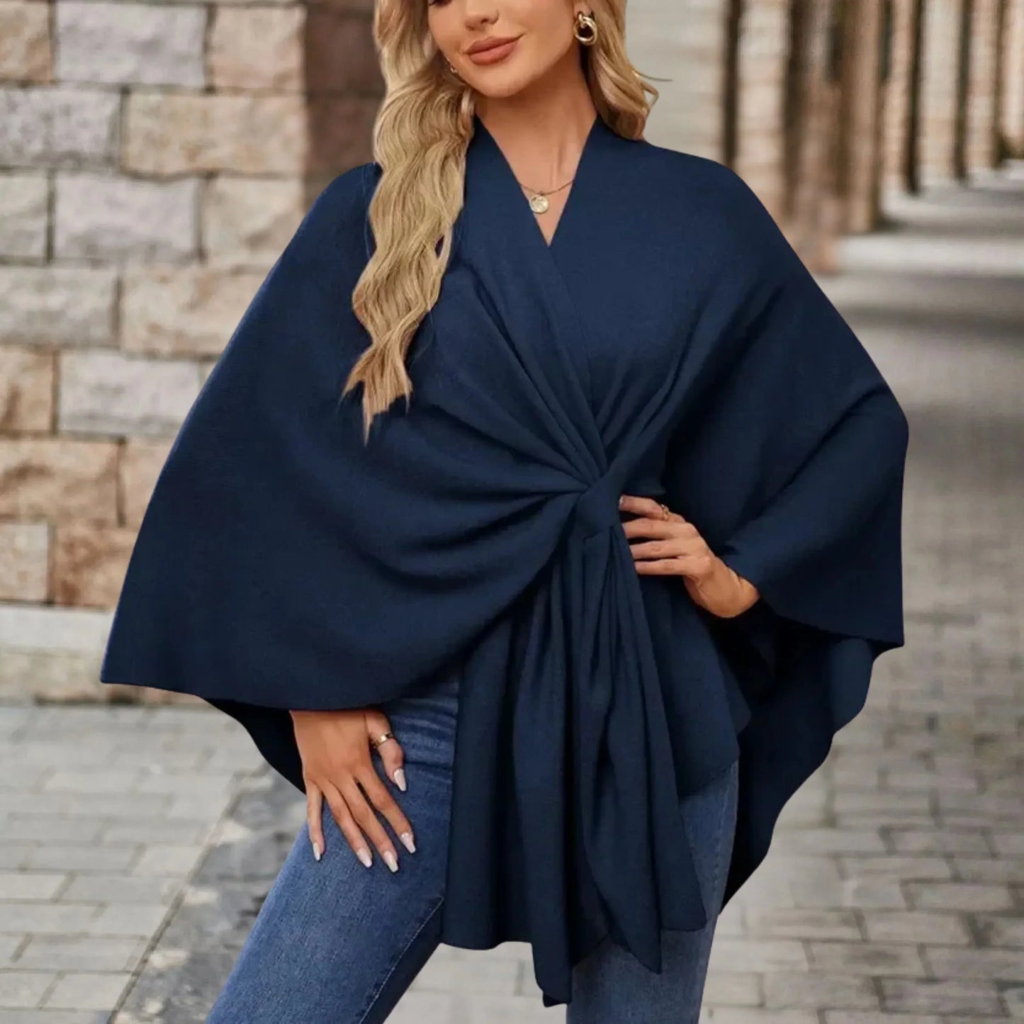 Briana™ | Elegant Draped Poncho