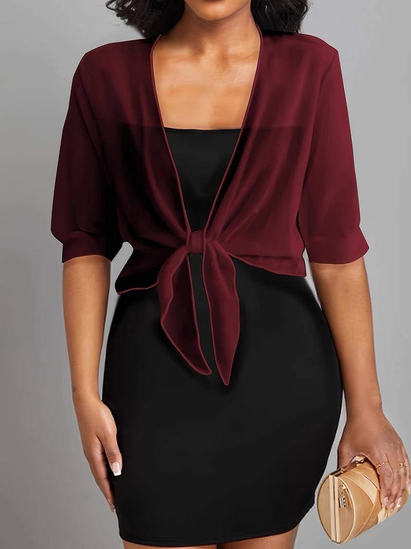 Pearl | Women's Sheer Tie Front Cardigan Open Front Cover Up