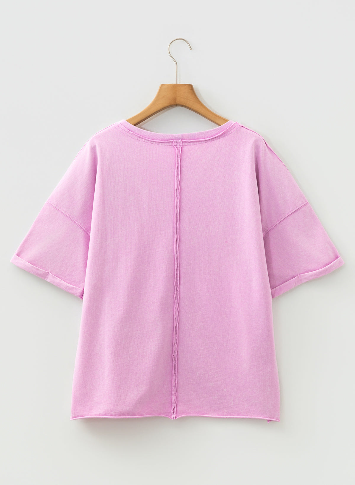 Wide T-shirt with mineral wash and dropped shoulder
