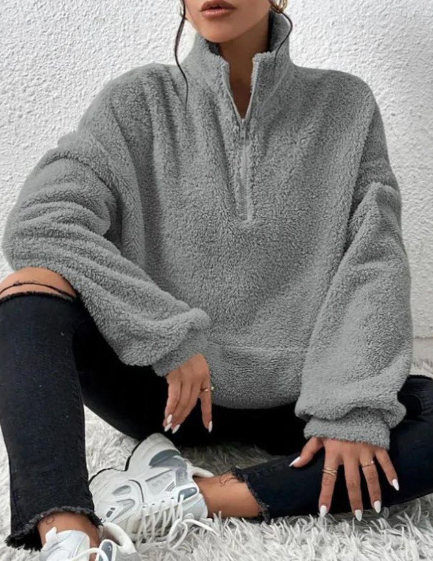 Aurelie-June Fluffy Fleece Half-Zip