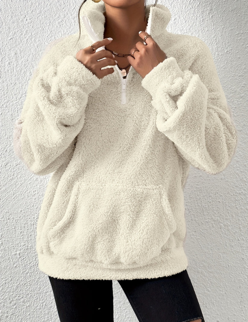 Aurelie-June Fluffy Fleece Half-Zip