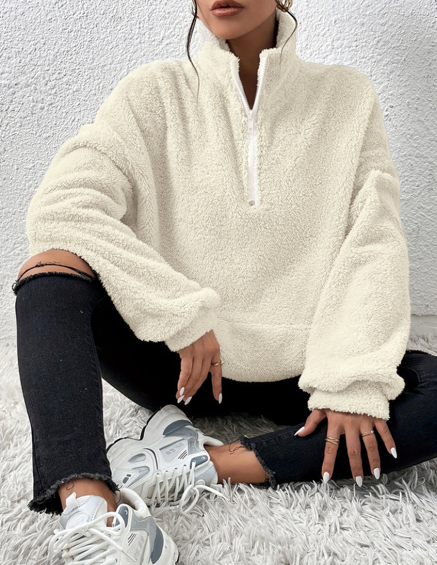 Aurelie-June Fluffy Fleece Half-Zip