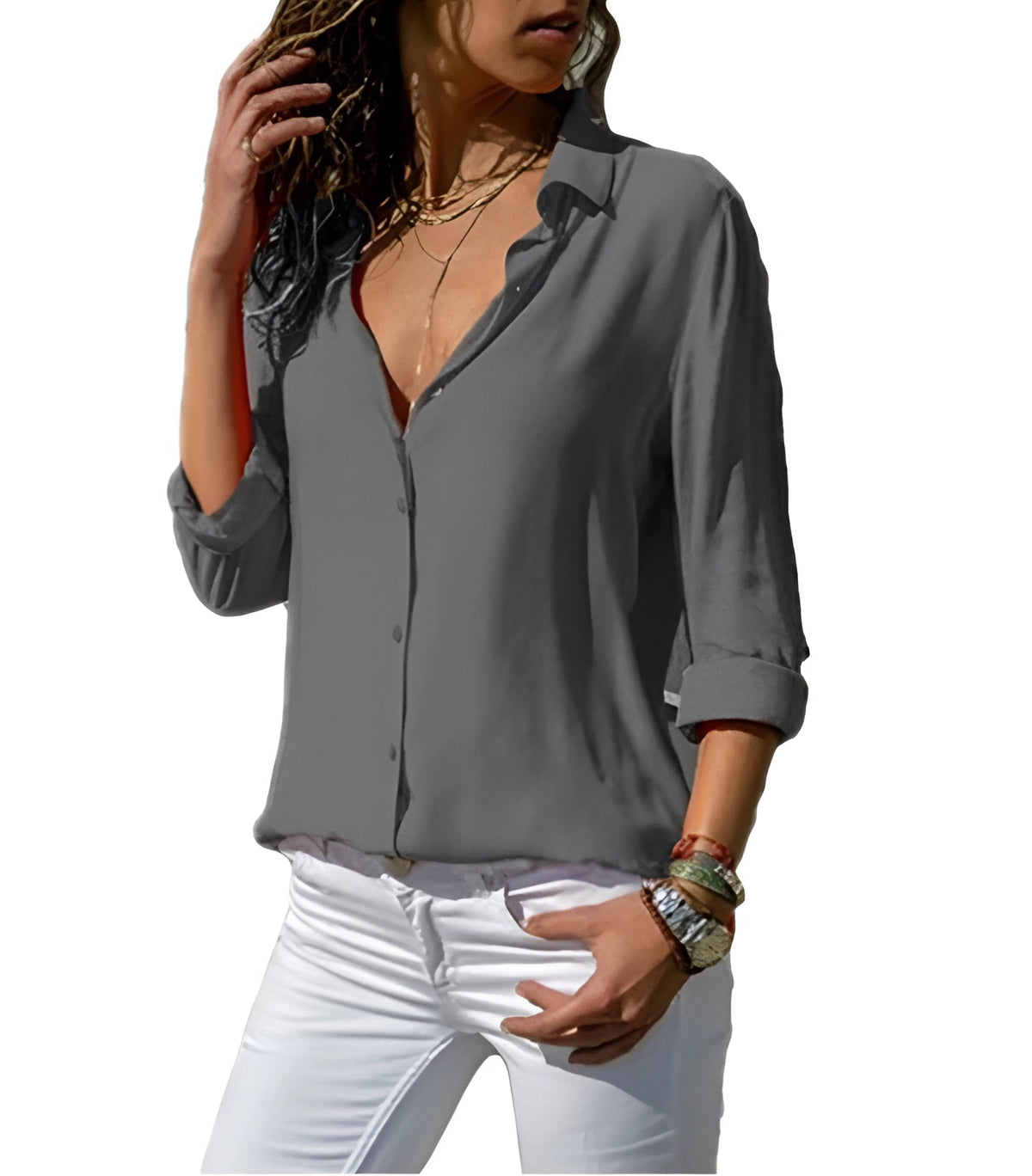 Elegant long-sleeve blouse for women