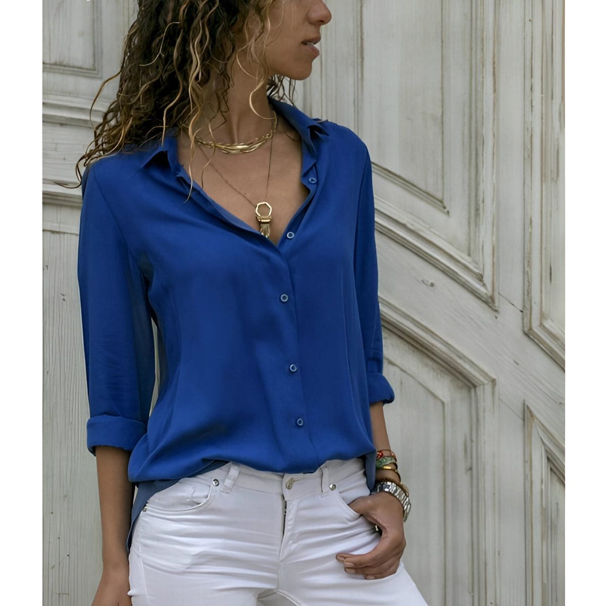 Elegant long-sleeve blouse for women
