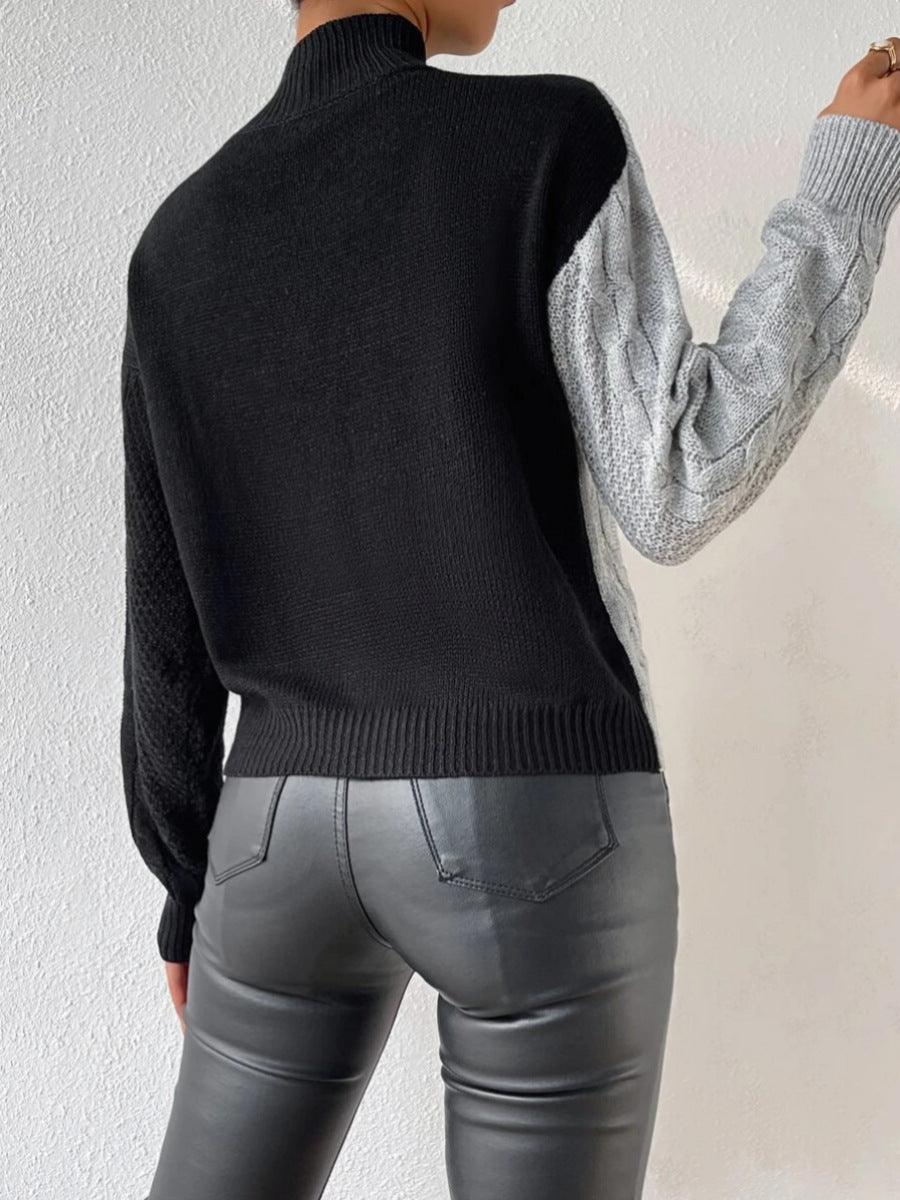 Eloise Split Cable Mock Neck Sweater