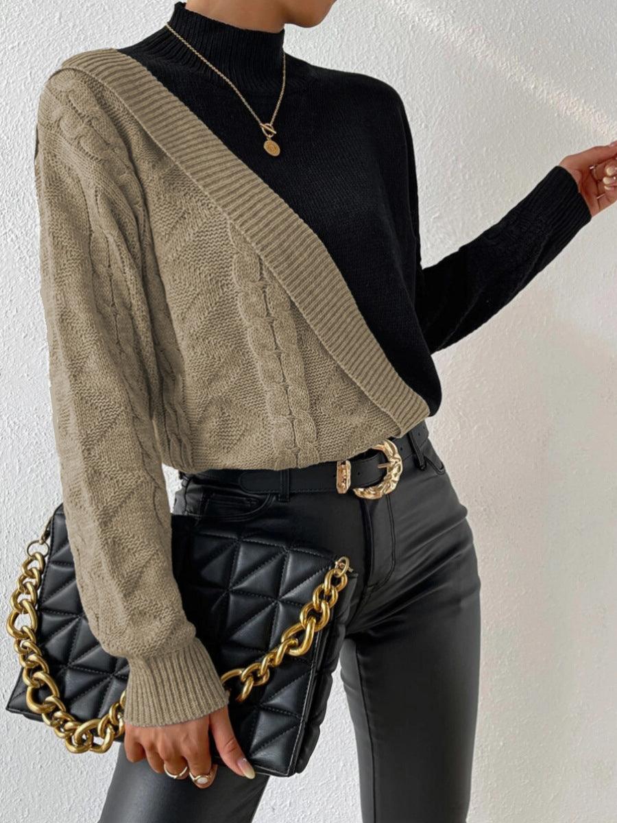 Eloise Split Cable Mock Neck Sweater