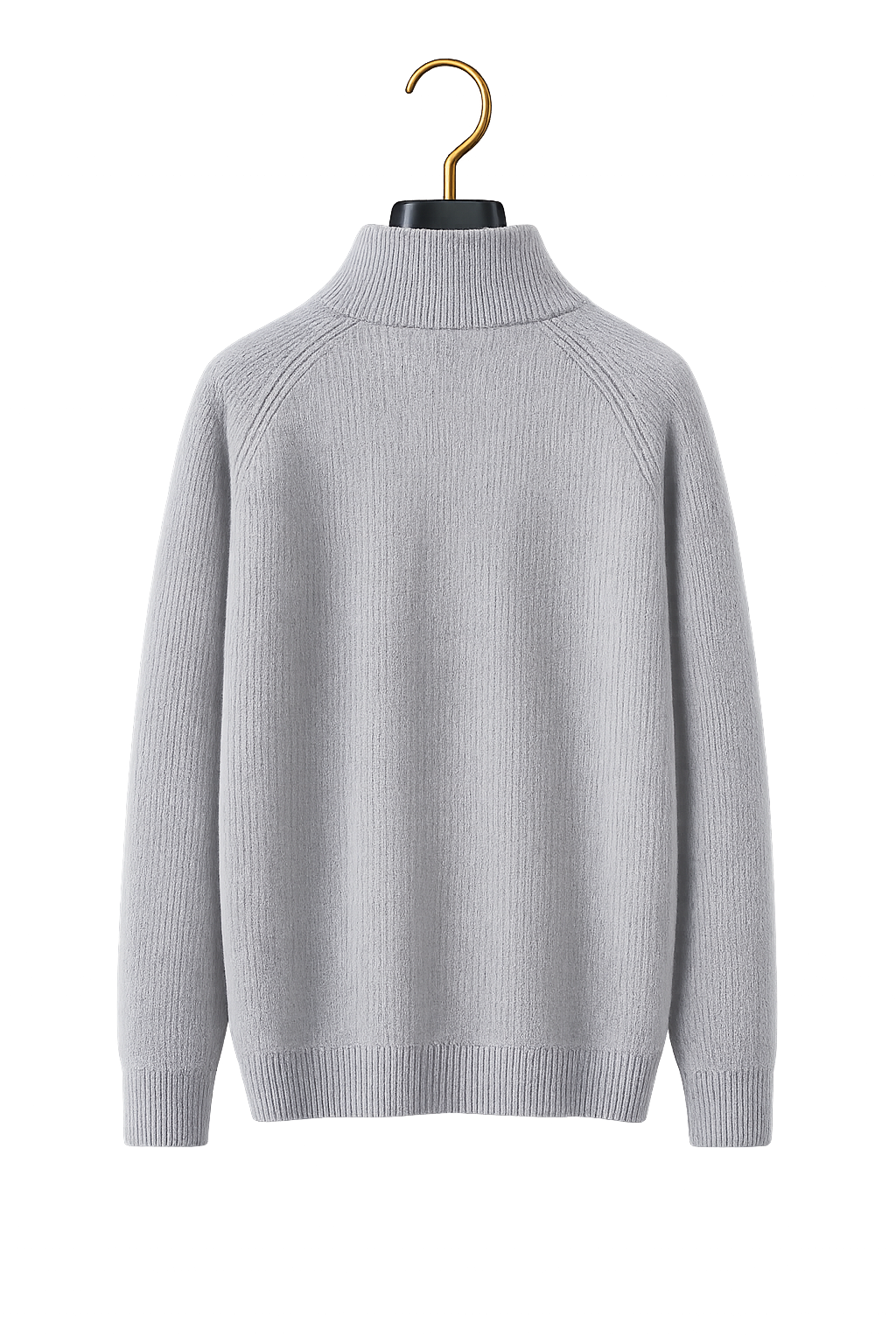 Maison Cashmere-Feel Mock-Neck Henley