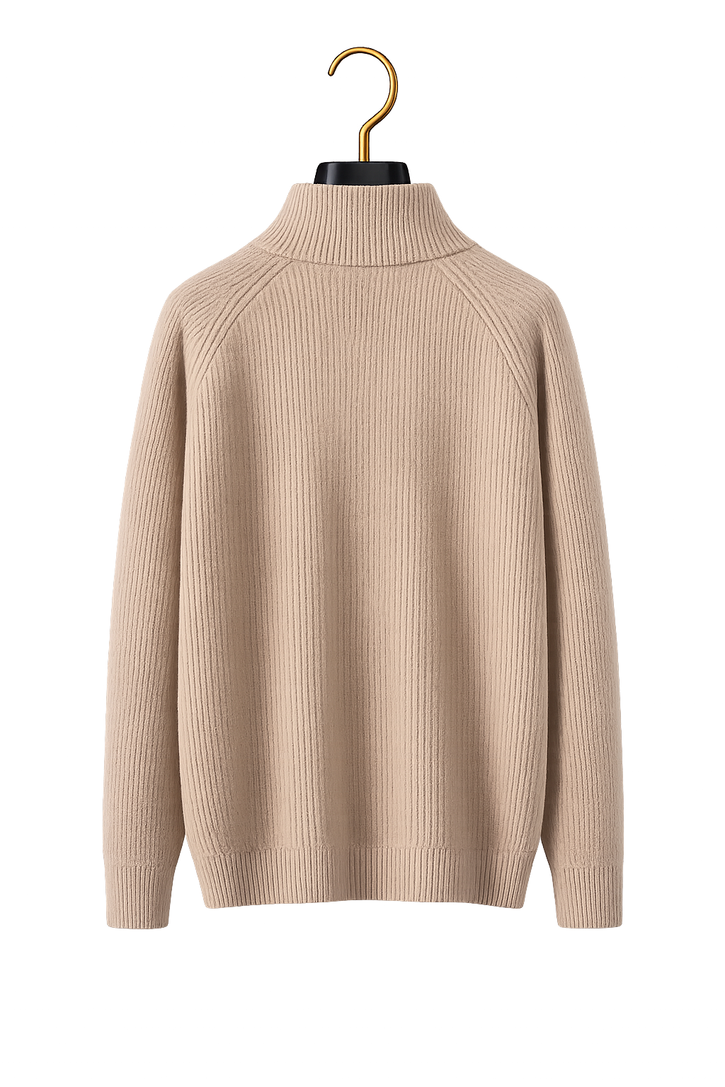 Maison Cashmere-Feel Mock-Neck Henley