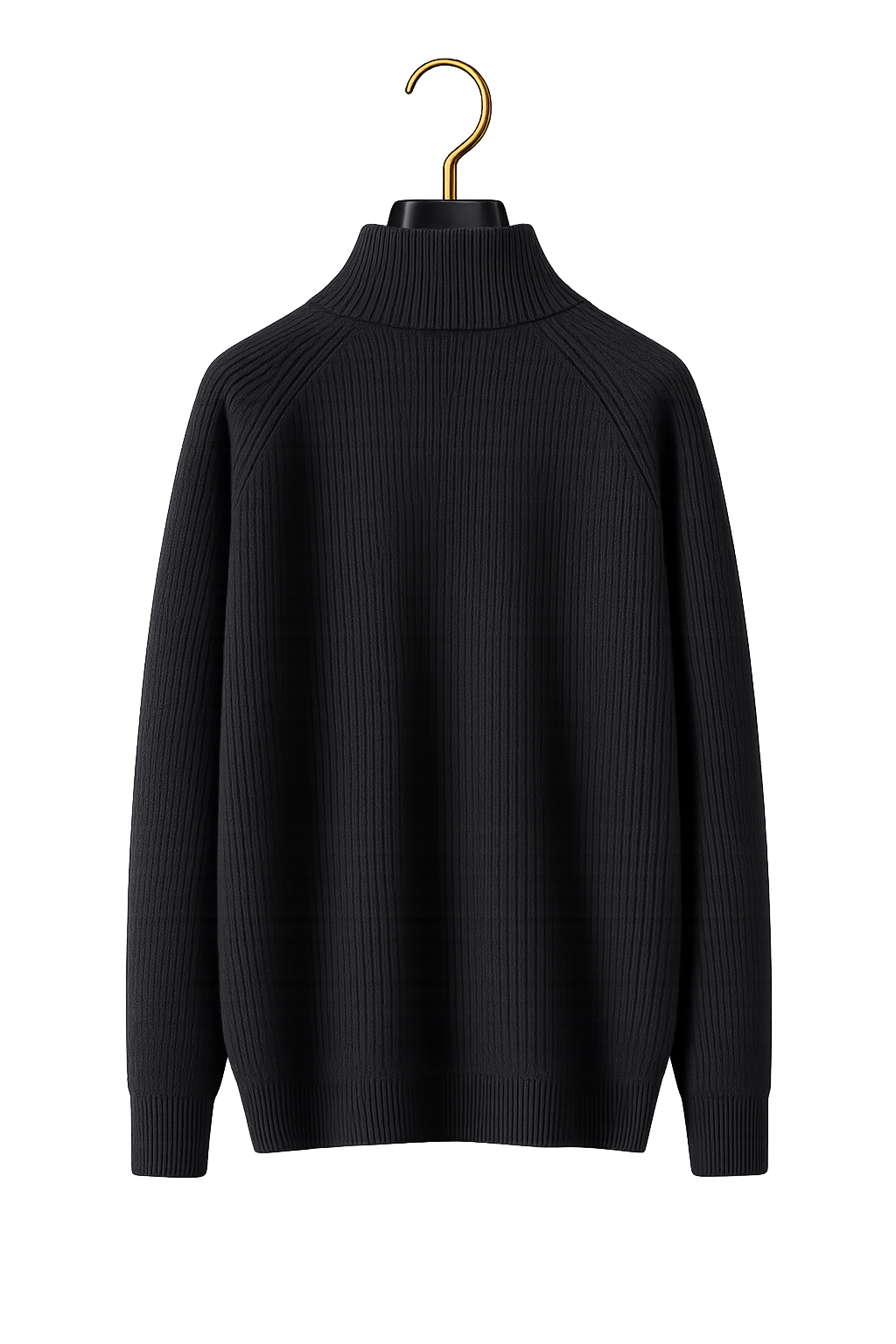 Maison Cashmere-Feel Mock-Neck Henley