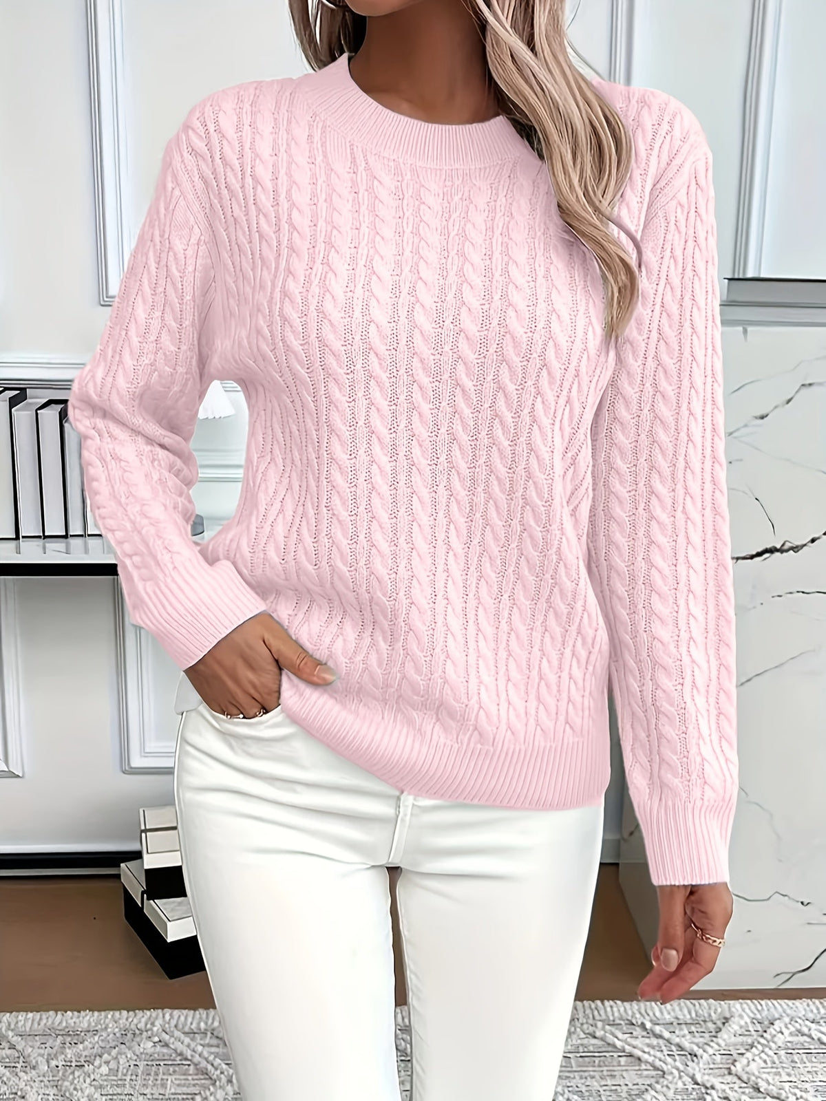 Carys-Belle Chunky Cable Crewneck