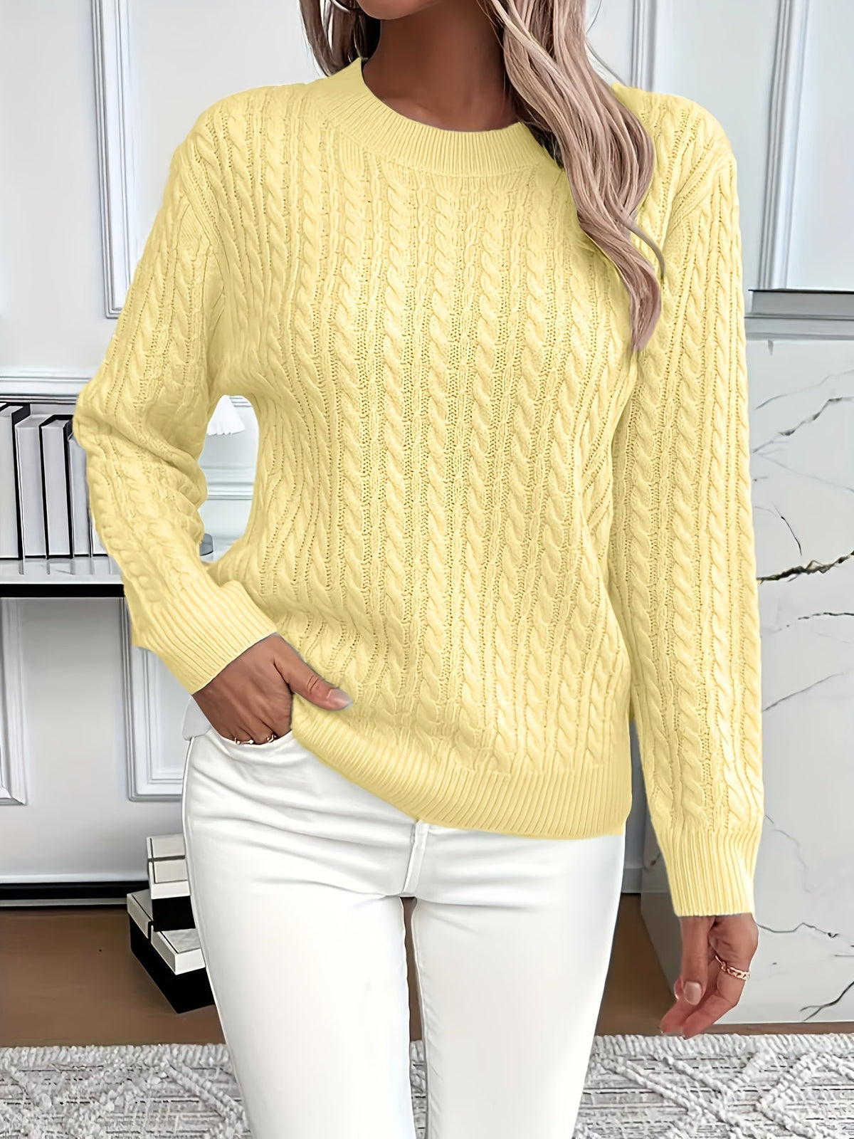 Carys-Belle Chunky Cable Crewneck