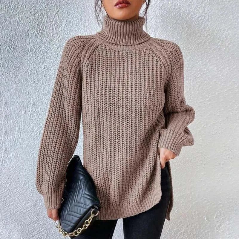 Yvette-Skye Chunky Rib Turtleneck Sweater