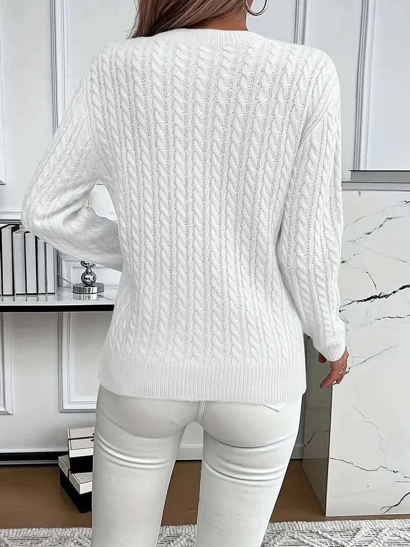 Agatha-Hope Twisted Cable Crewneck Sweater