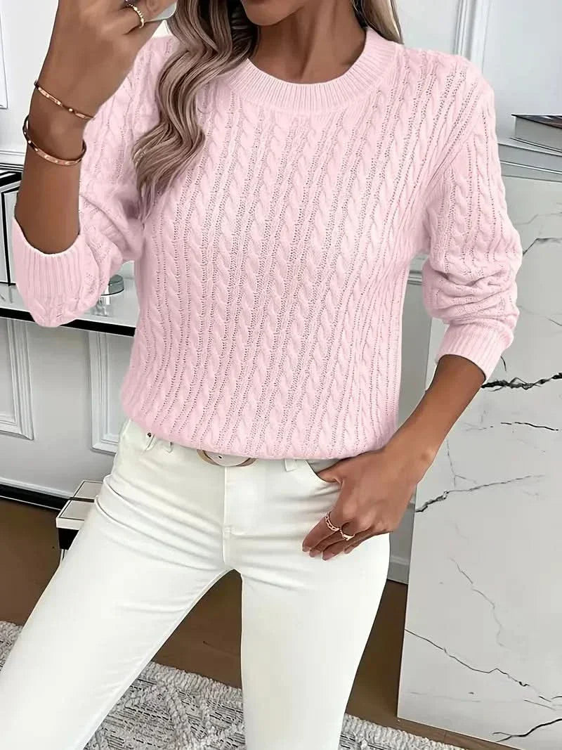 Agatha-Hope Twisted Cable Crewneck Sweater