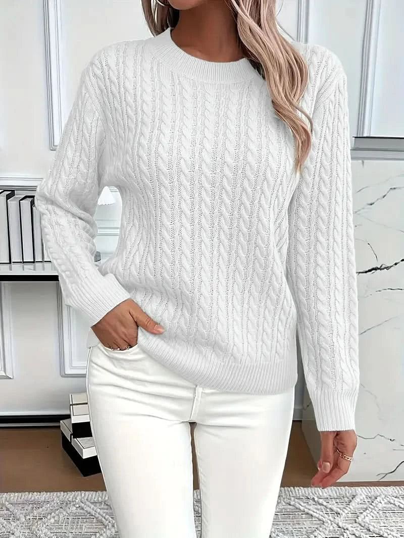 Agatha-Hope Twisted Cable Crewneck Sweater