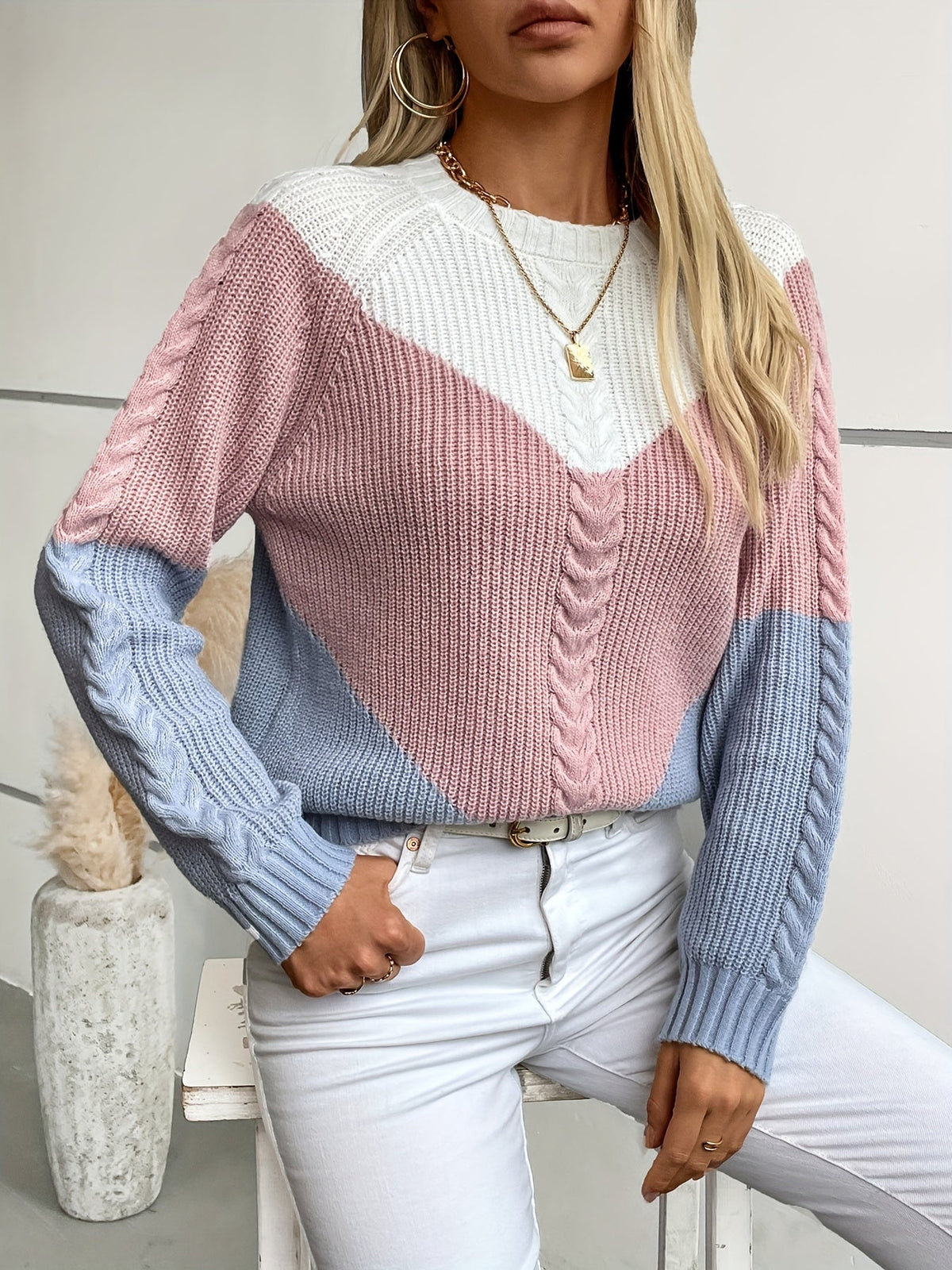 Bryony-Belle Chevron Cable Sweater