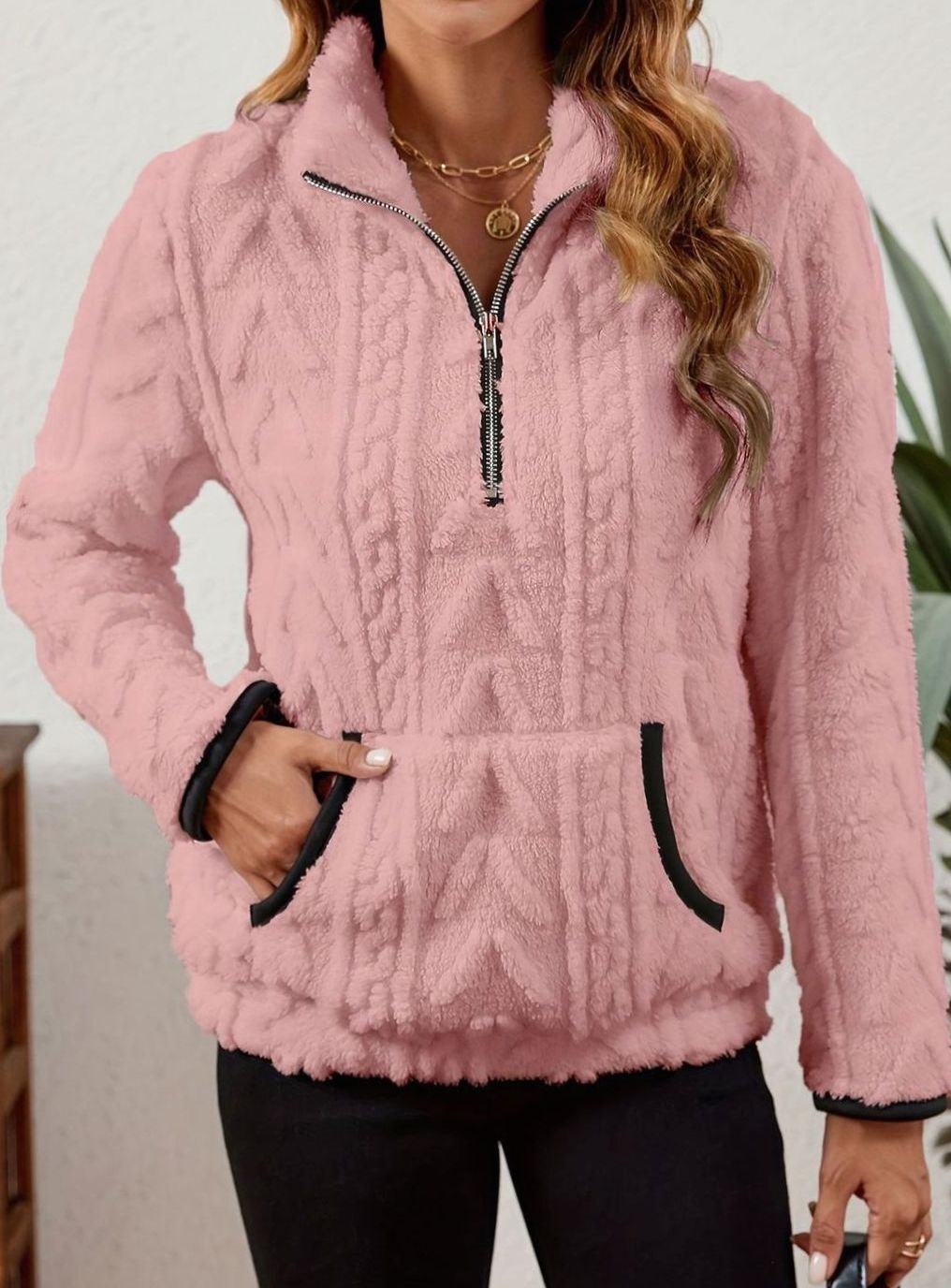 Saffron Textured Fleece Half-Zip