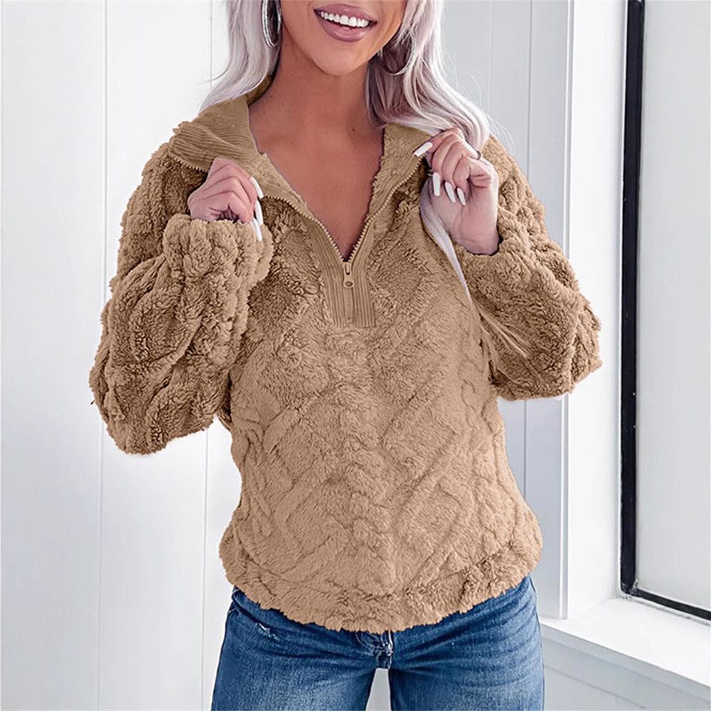 Primrose-Hope Plush Fleece Quarter-Zip