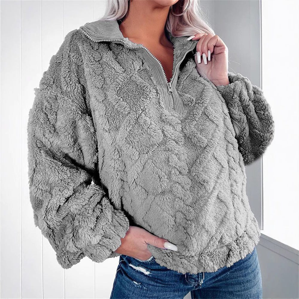 Primrose-Hope Plush Fleece Quarter-Zip
