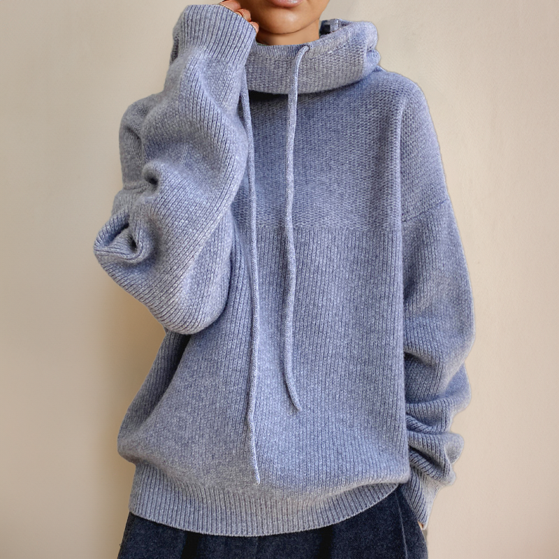 Primrose-June Chunky Knit Hoodie Sweater