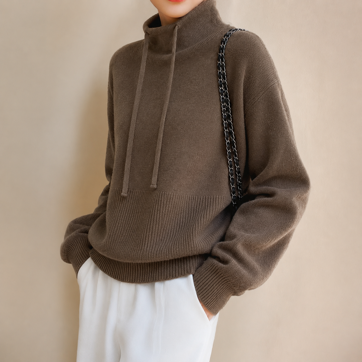 Primrose-June Chunky Knit Hoodie Sweater