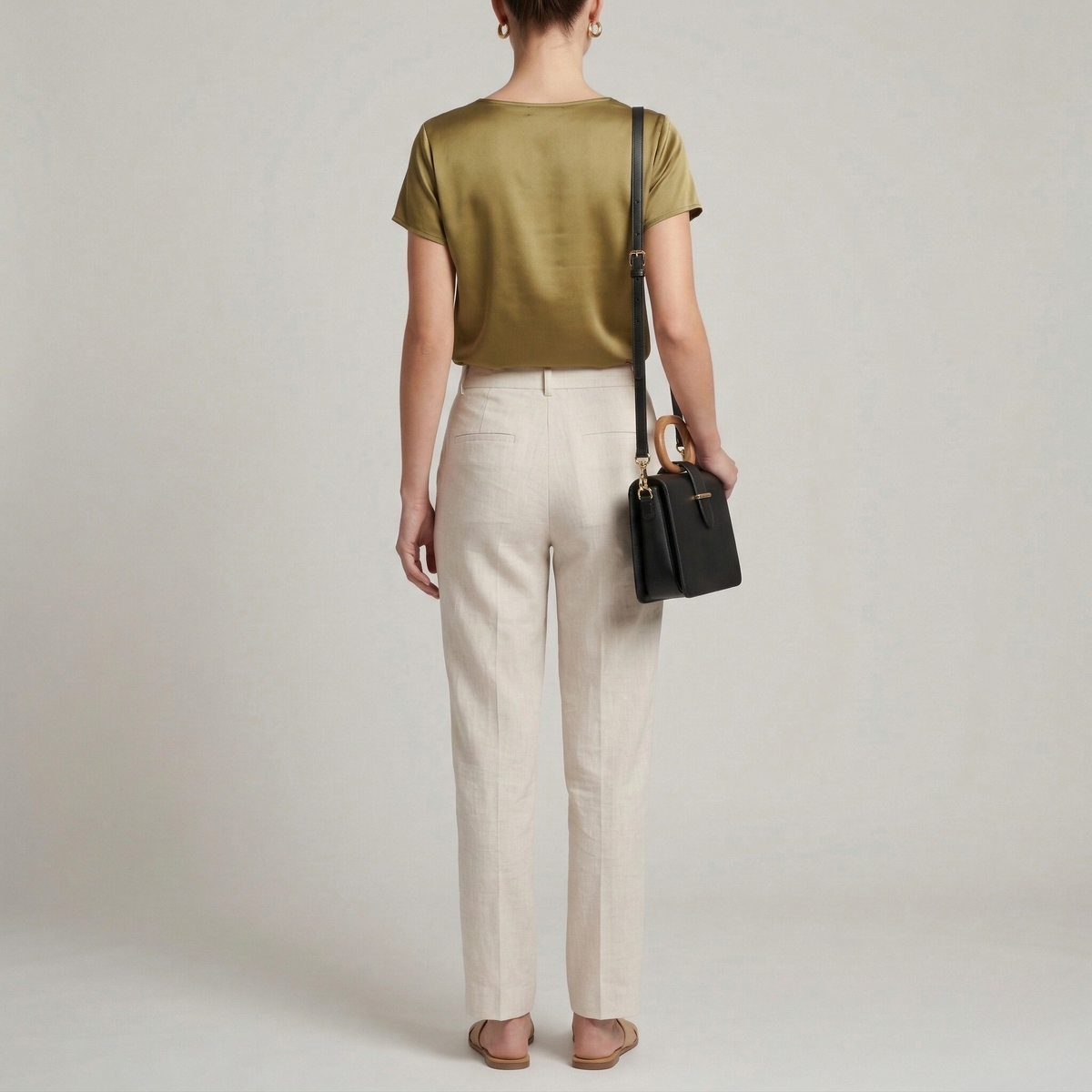 Elegant Women's Blouse with Draped Neckline Short Sleeve Casual Elegant Top
