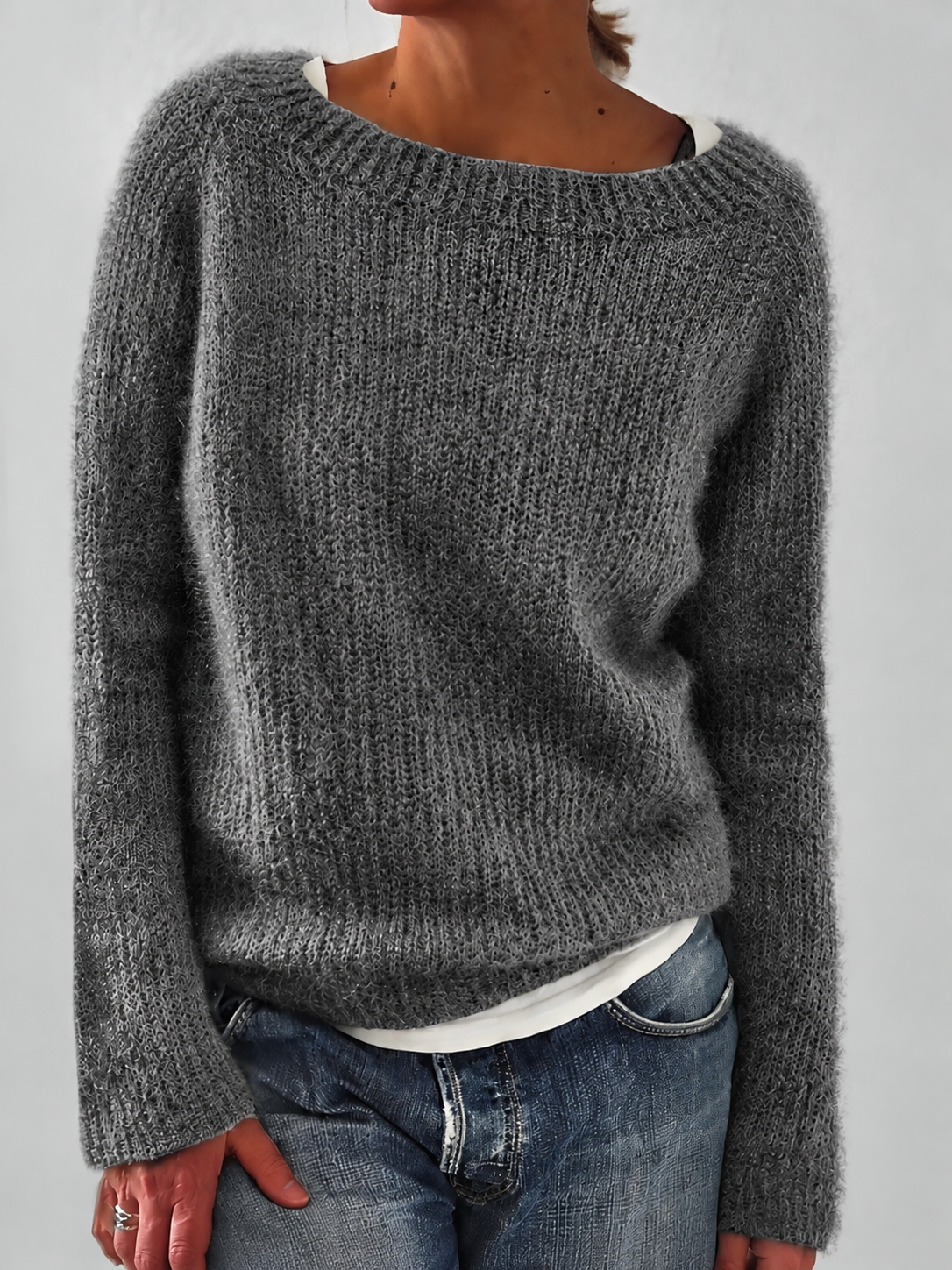 Tilda Fluffy Wide Neck Sweater