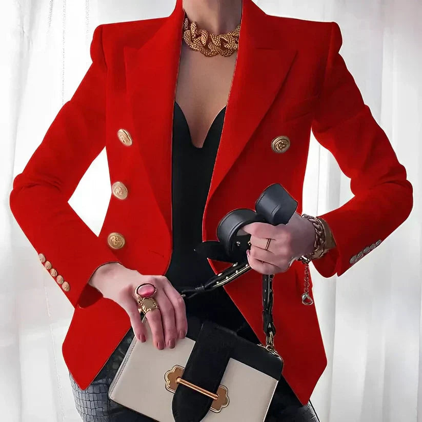Monroe | Women's Classic Double-Breasted Blazer with Gold Buttons