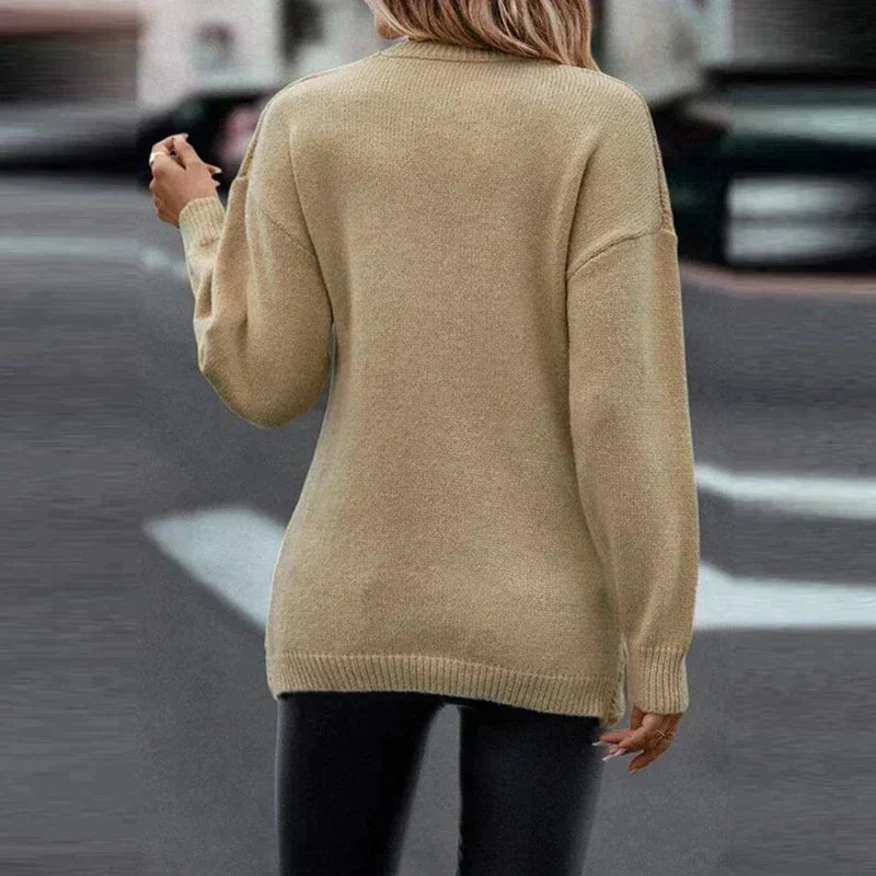 Sonja-Belle Cable Wrap Front Sweater