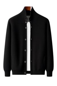 Stand-Collar Knit Cardigan