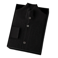 Stand-Collar Knit Cardigan