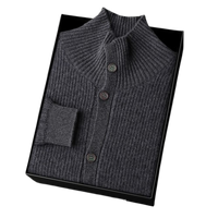 Stand-Collar Knit Cardigan