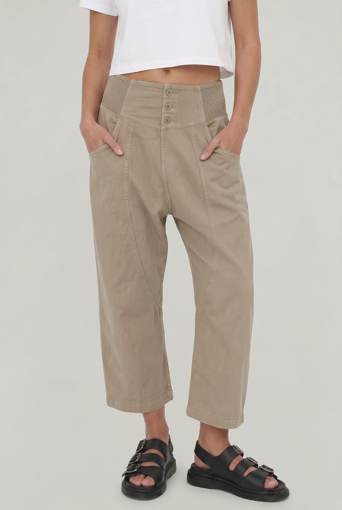 Women's Cotton Linen Wide Leg Trousers