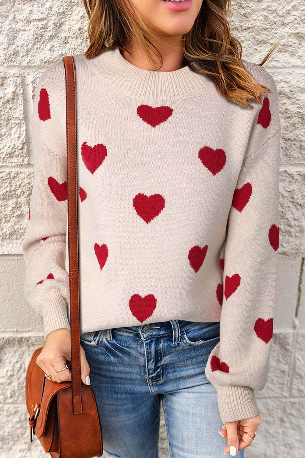 Noor All-Over Heart Sweater