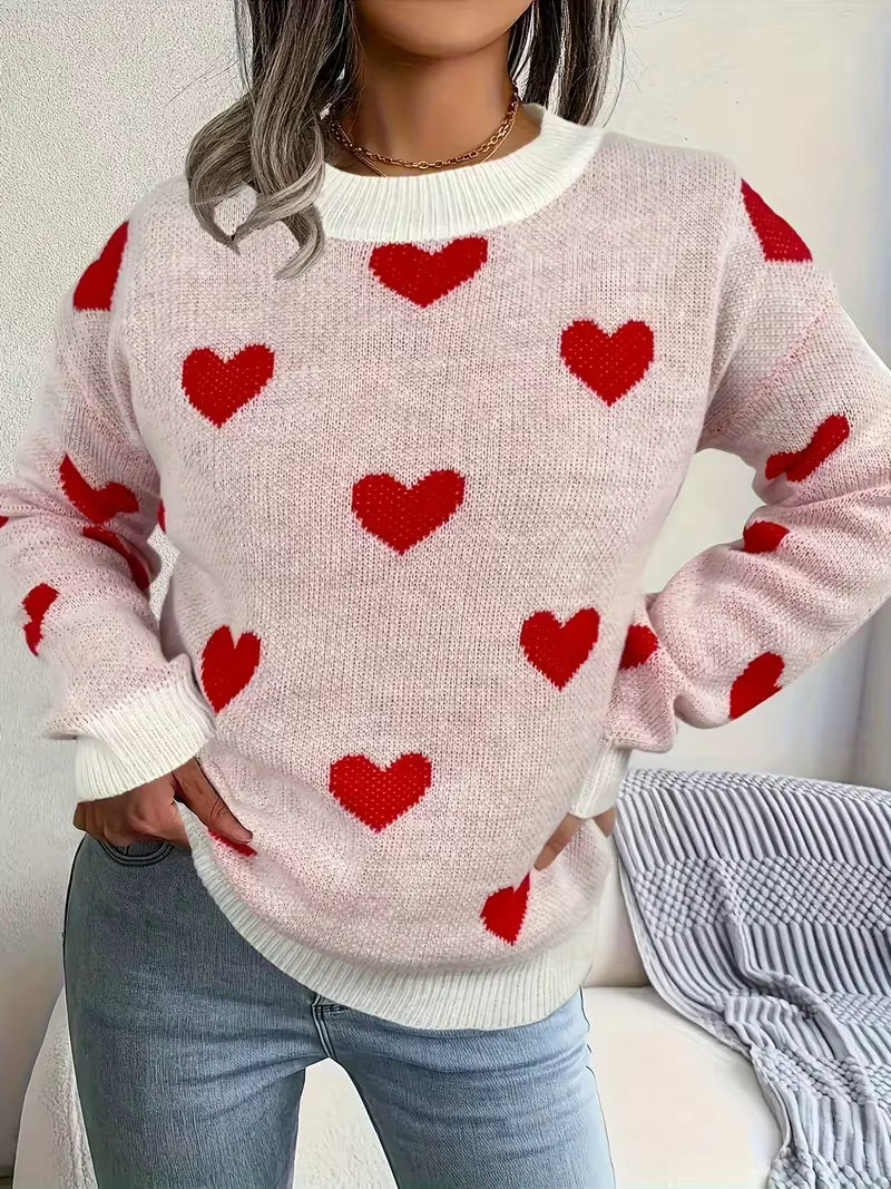 Noor All-Over Heart Sweater