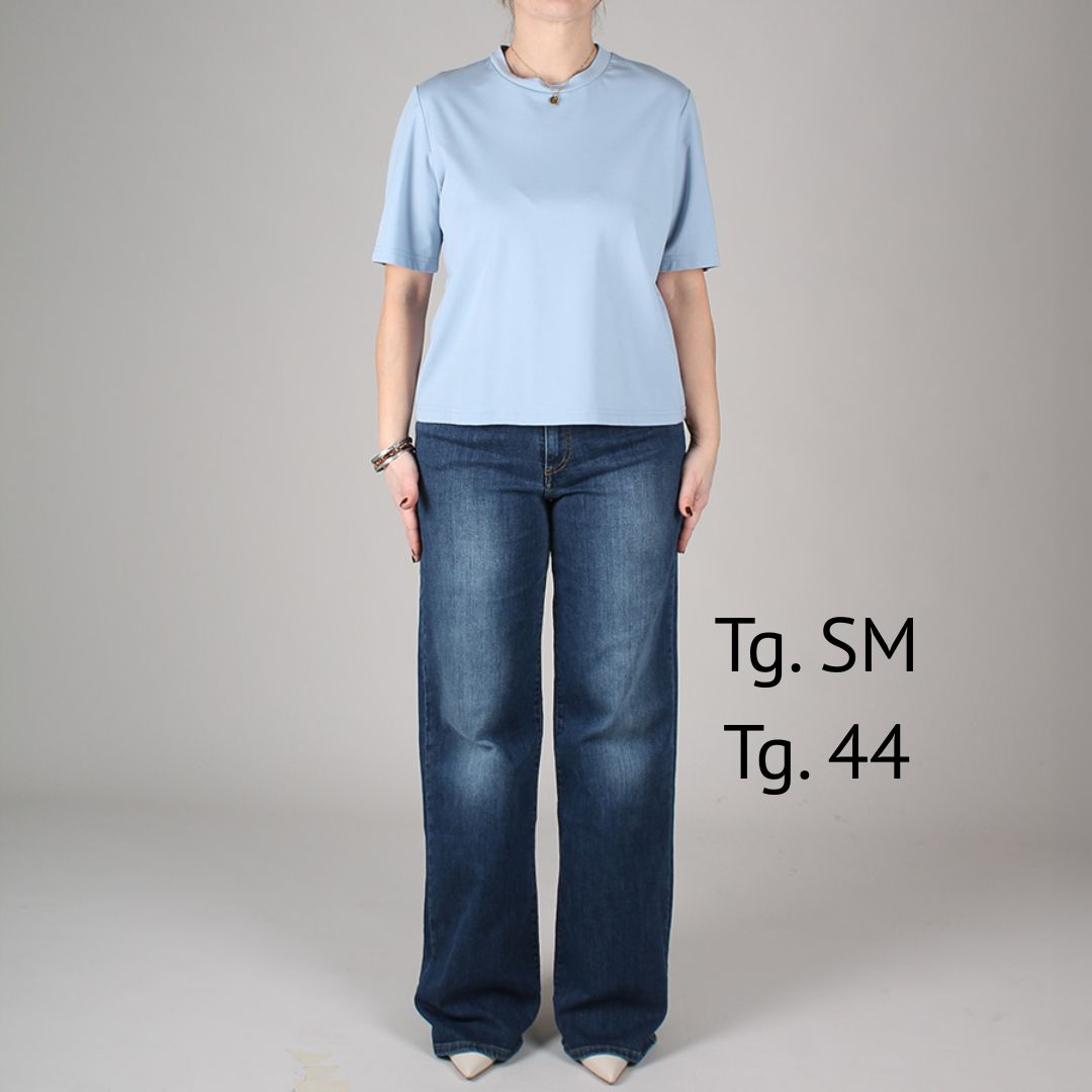 Viscose crew neck T-shirt