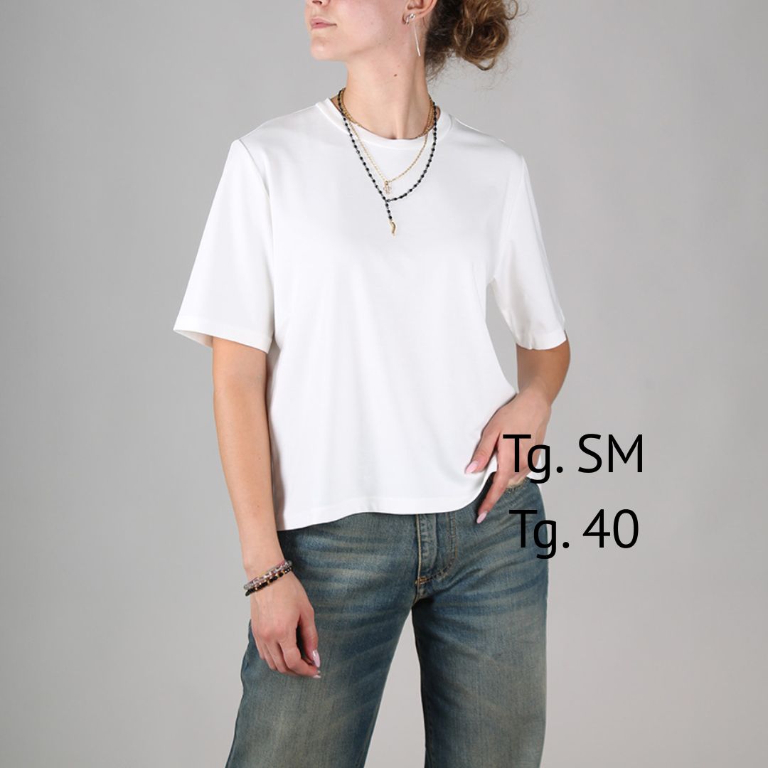 Viscose crew neck T-shirt