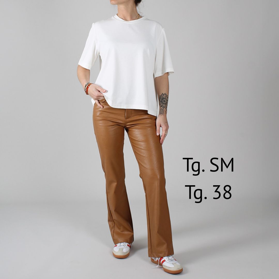 Viscose crew neck T-shirt